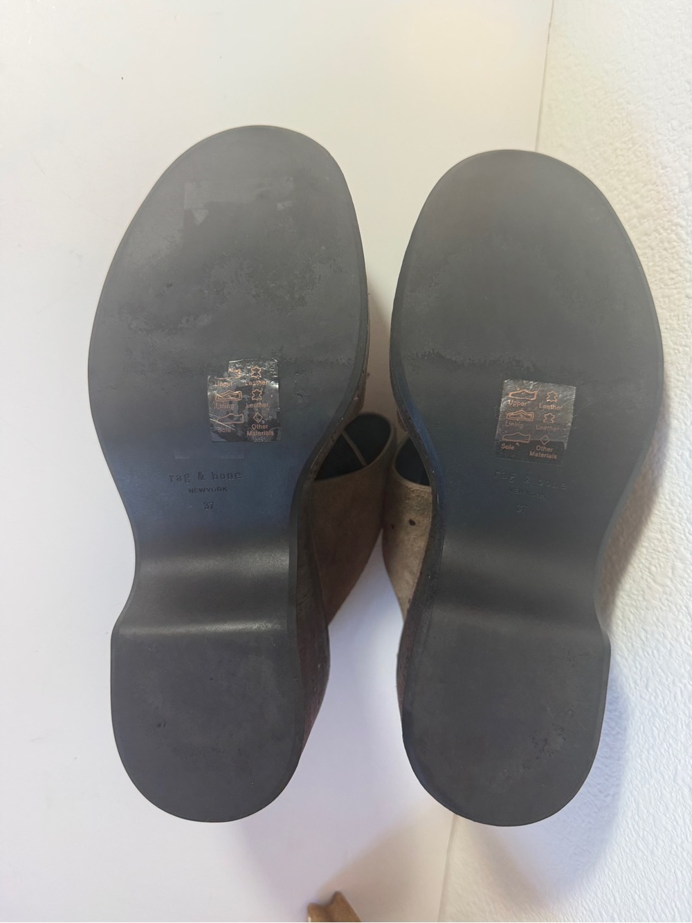 Rag & Bone Sommer Wedge Sandals Taupe Suede Platform EU 37 - Picture 13 of 13